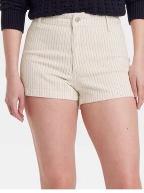 Universal Thread Cream Pinstripe High-Rise Shorts